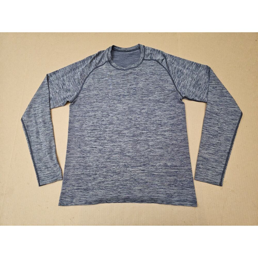 Lululemon Men's Large Metal Vent Tech Shirt Long Sleeve Live In Practice Blue
